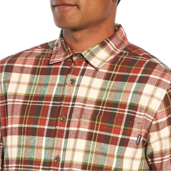 Eddie Bauer Men’s Rust Plaid Brushed Flannel Twill Cotton Shirt - Picture 3 of 5